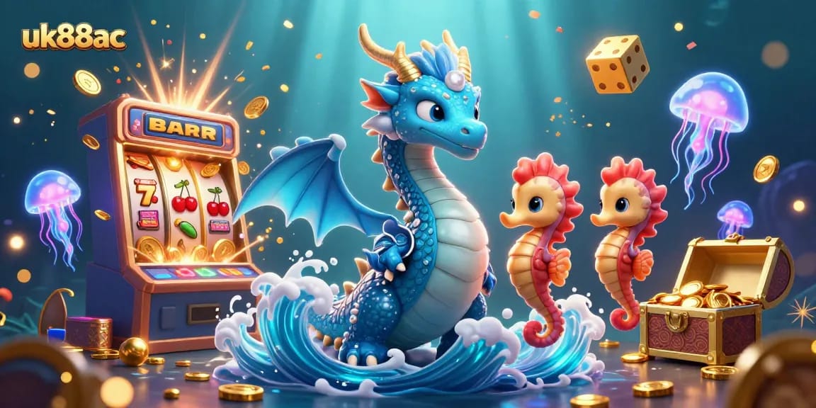 Engage with the vibrant uk88ac underwater casino world featuring a dragon and jackpots.