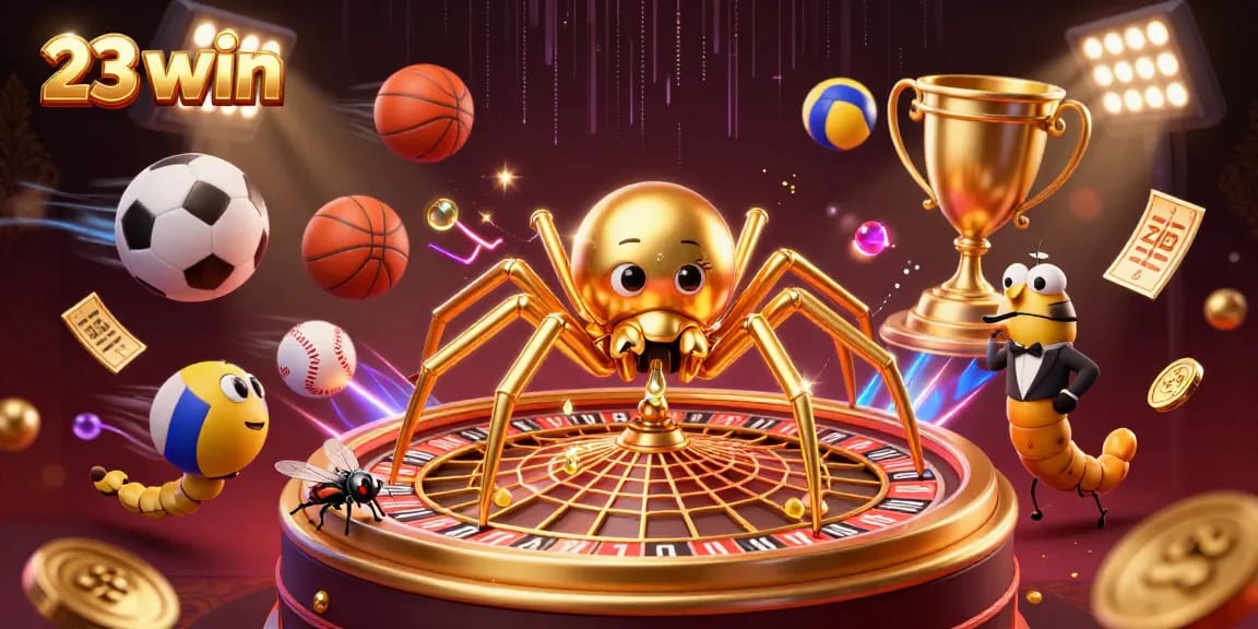 Make bets with 23 win in this vibrant 3D casino scene showcasing excitement and action.