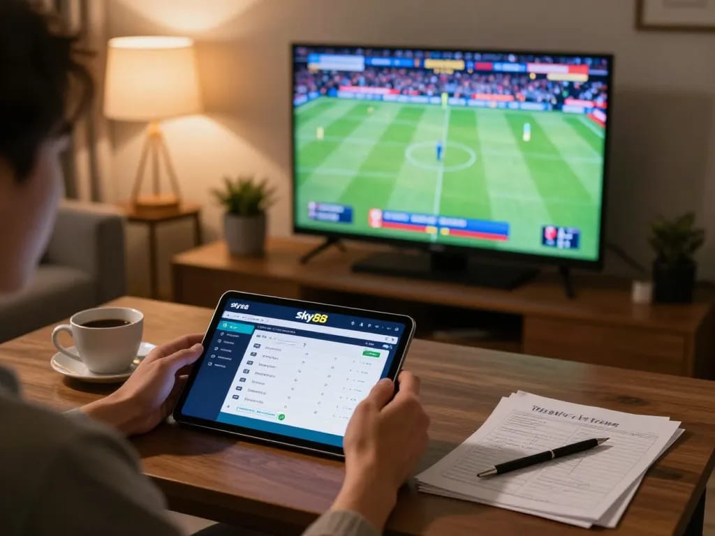 Place your bets with Sky88 on a handheld device while enjoying live sports in a cozy setting