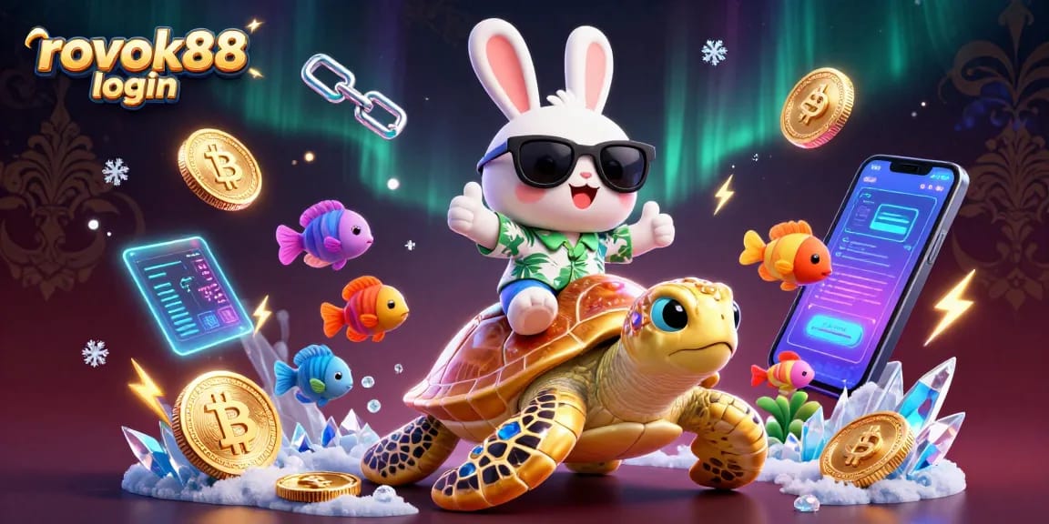 Experience the excitement of rokok88 login with animated characters and digital assets in a colorful casino scene.
