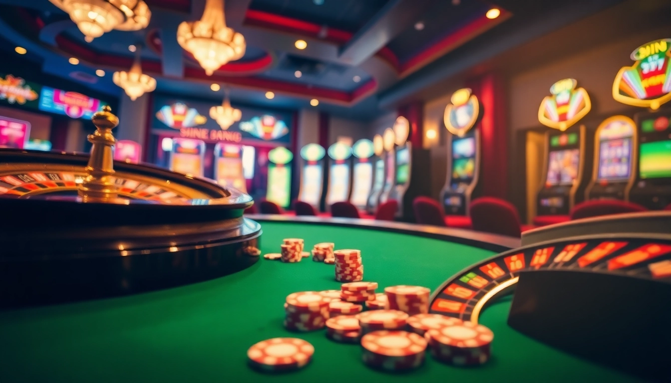 Experience thrilling gameplay at https://tt88.to/ with a vibrant casino scene featuring roulette and poker.
