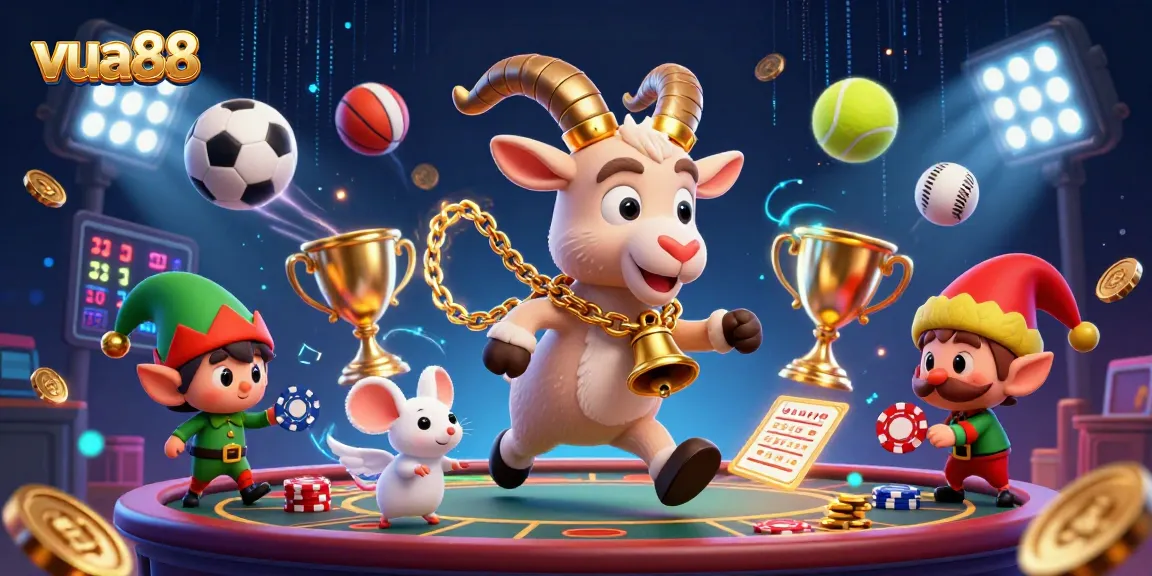 Experience the excitement of vua88 with festive Krampus and mischievous elves in a vibrant casino scene