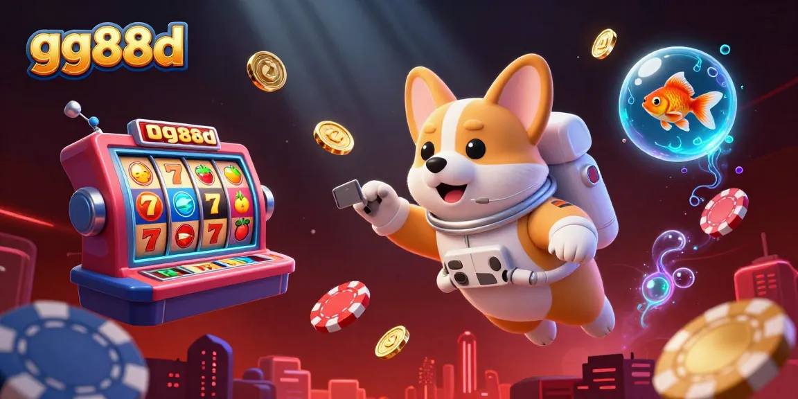 Experience thrilling gameplay at gg88d with animated characters and casino elements in an exciting scene.