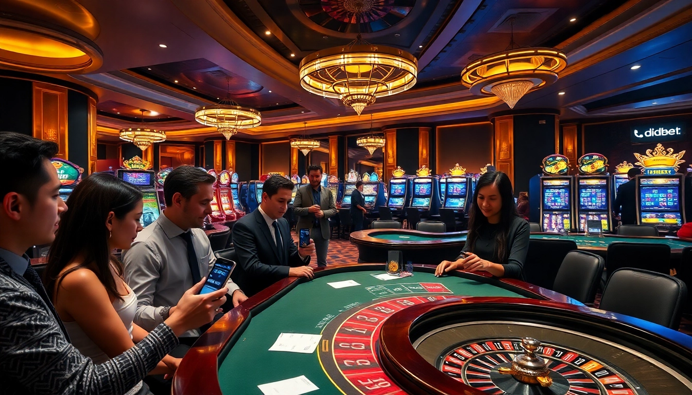 Experience thrilling gameplay with the app dabet at a luxurious casino featuring engaging tables and vibrant slots.