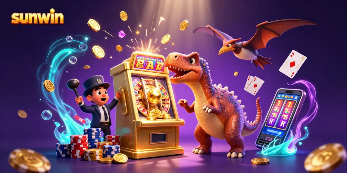 Experience an exciting win at sunwin with a pachycephalosaurus and vibrant casino elements!