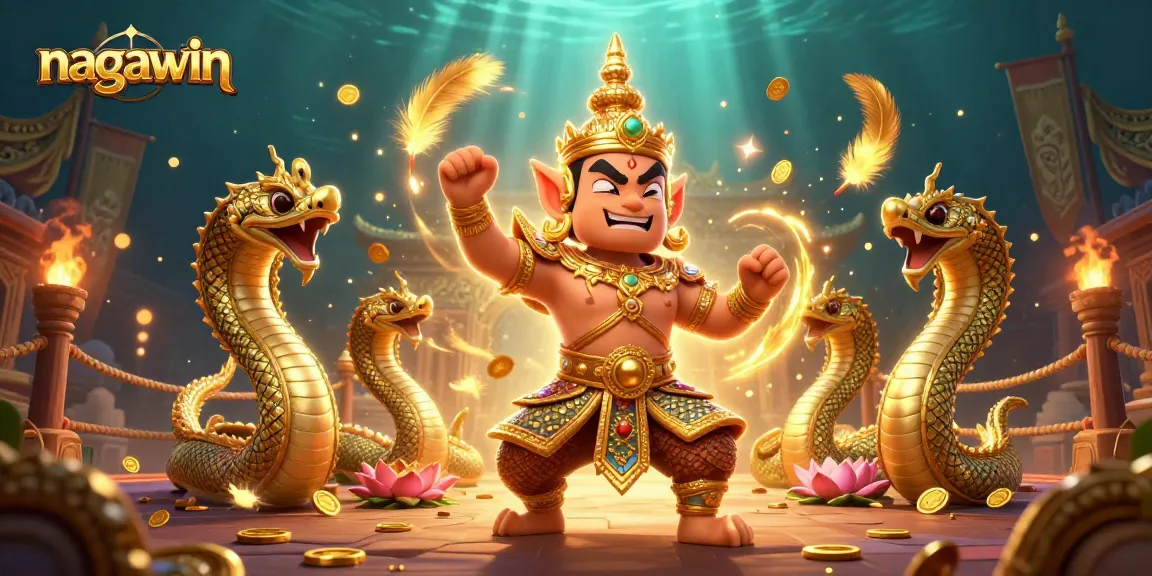 Nagawin provides an engaging casino experience with dynamic gaming elements in vibrant illustration.
