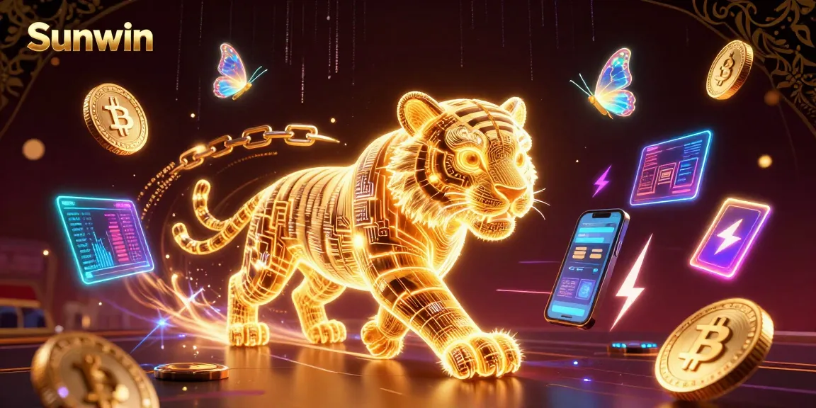 Experience thrilling gaming adventures at Sunwin with vibrant 3D illustrations of engaging casino elements.