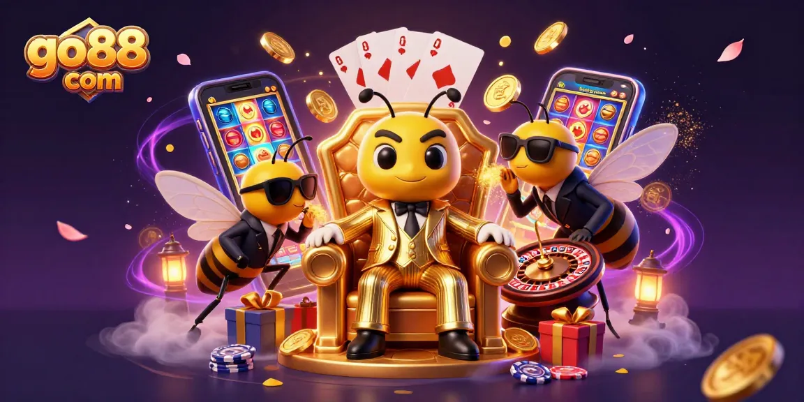 Experience thrill at go88 com with a vibrant 3D casino scene featuring captivating game elements.