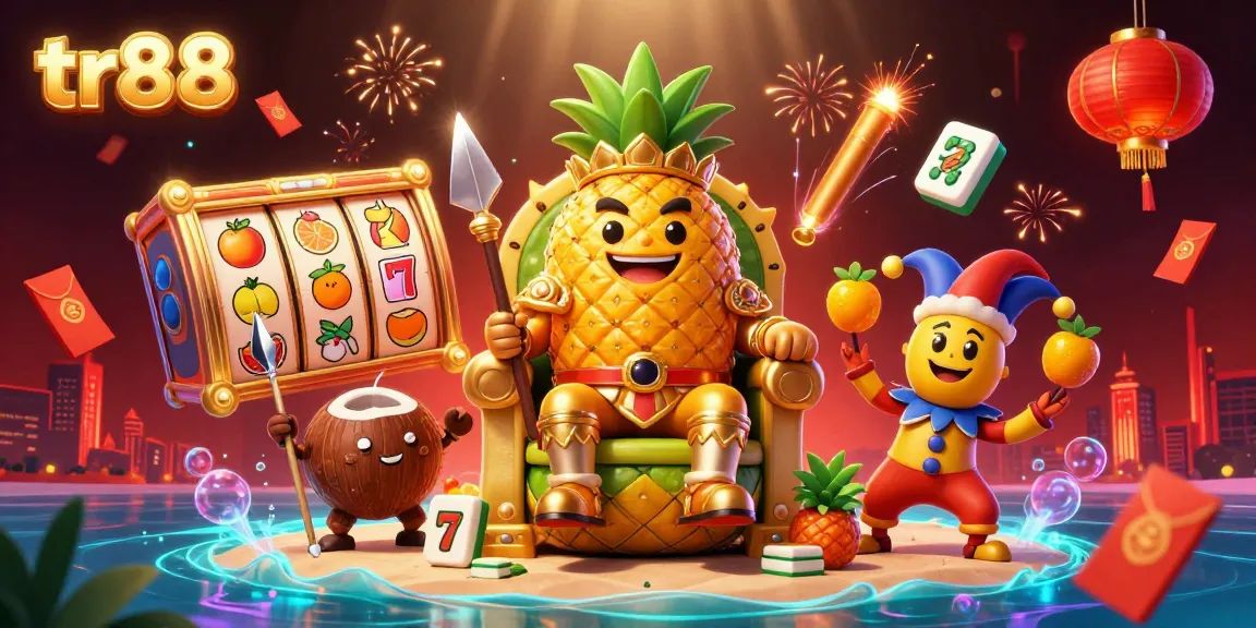 Engage with the exciting world of tr88 casino gaming featuring a colorful 3D illustration of a fruity gaming scene.