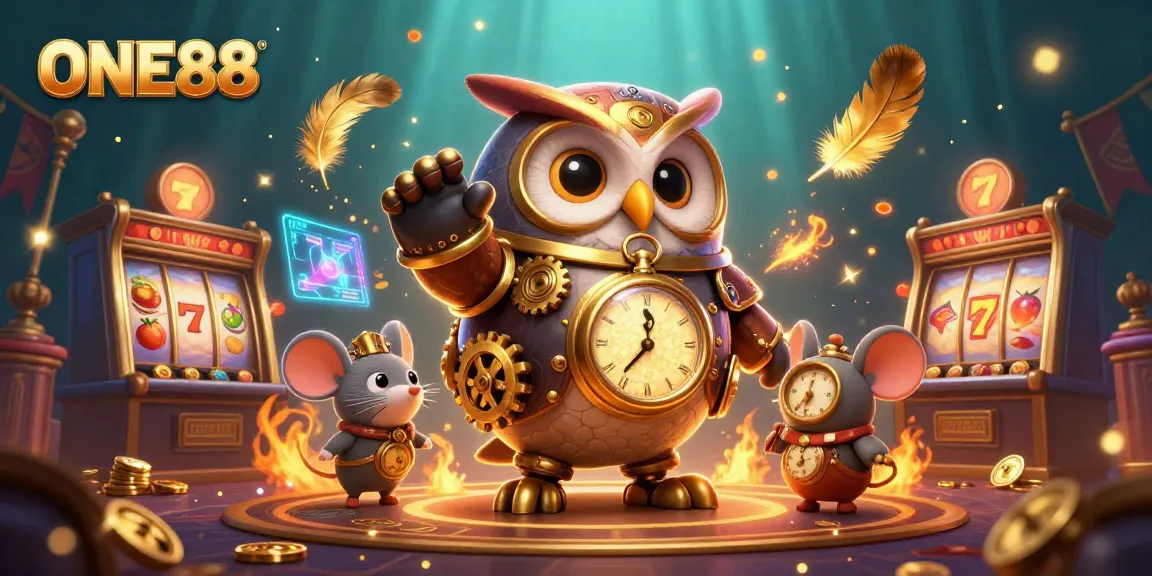Experience the excitement of ONE88 with vibrant casino elements and characters in action.