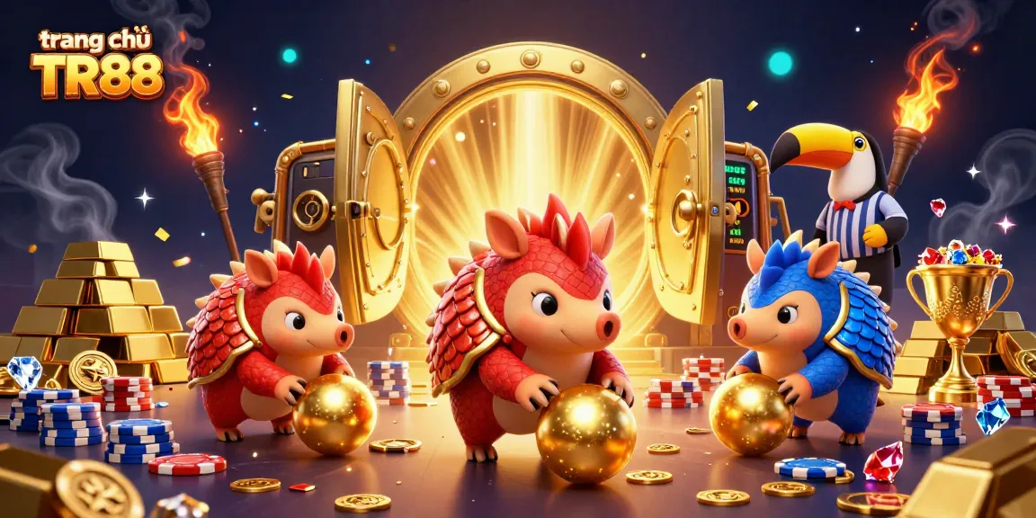 Experience thrilling gameplay at trang chủ TR88 with vibrant pangolins amid sparkling riches and poker chips.